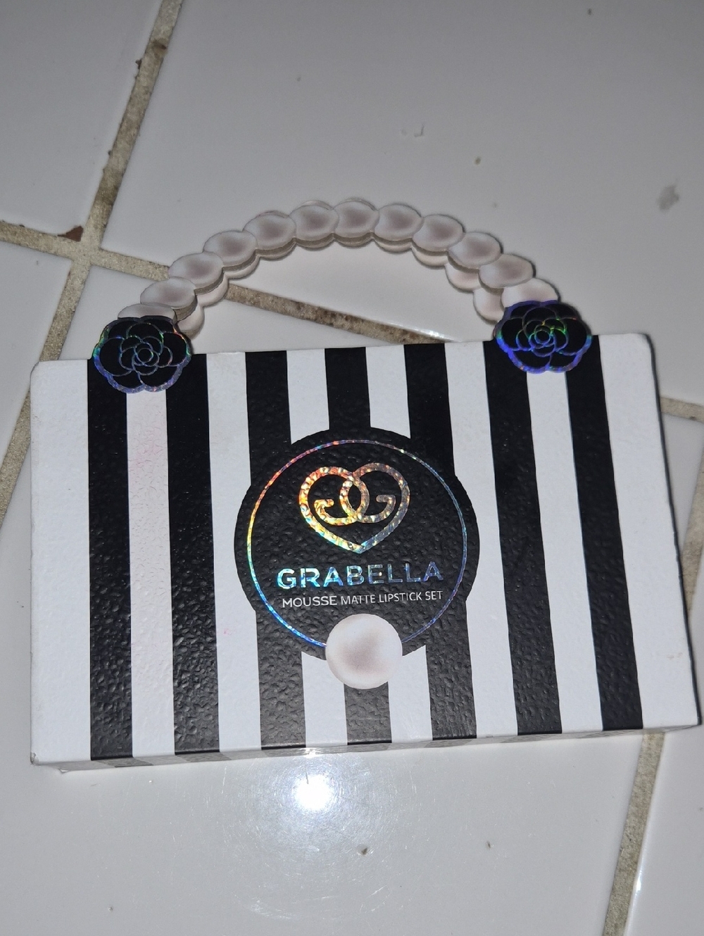 Grabella Mousse Matte Lipstick Set - Black & White Striped Box